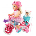 Veľká bábika s bicyklom a psíkom 35 cm 